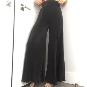 Black flared ribbed pants